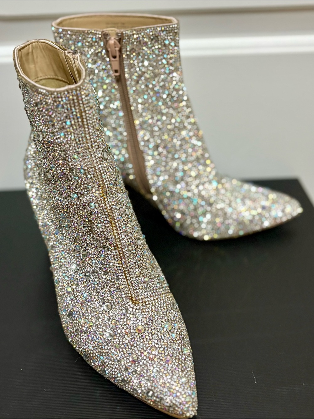 Betsey Johnson | Rhinestone Embellished Ankle Boots | Size 7